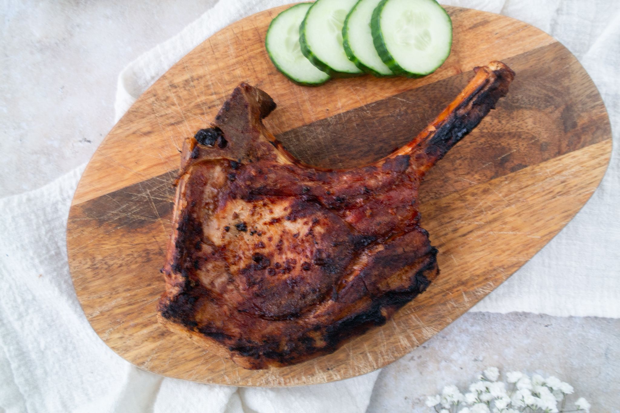 Tomahawk steak varken